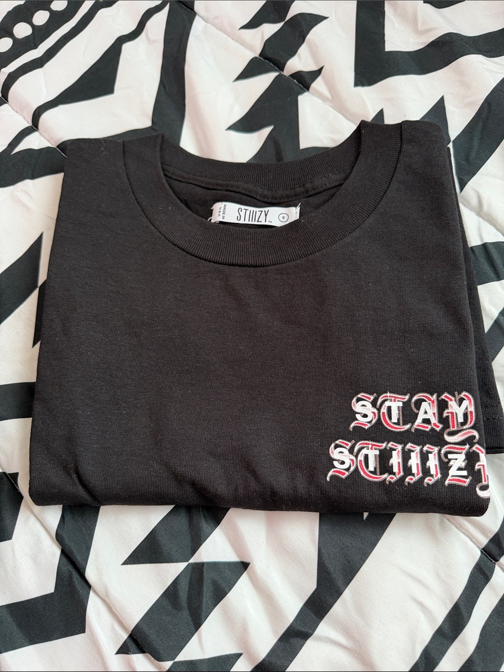 Women's Black 'Stay' Short Sleeve Tee